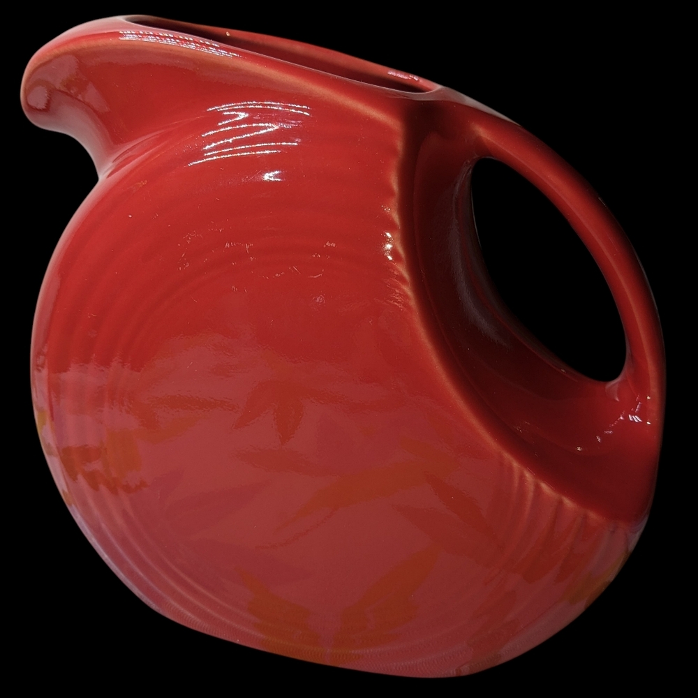Fiesta Scarlet Disk Pitcher, Large 67.25 Oz, The Homer Laughlin China Co, U.S.A.